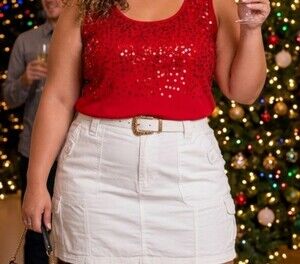 Red/shine sleeveless blouse zise XL